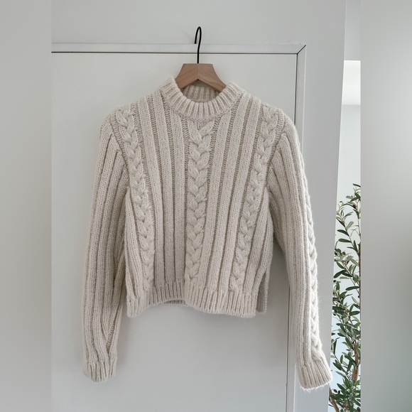 Ganni Cream Cable Knit Sweater - Picture 3 of 7